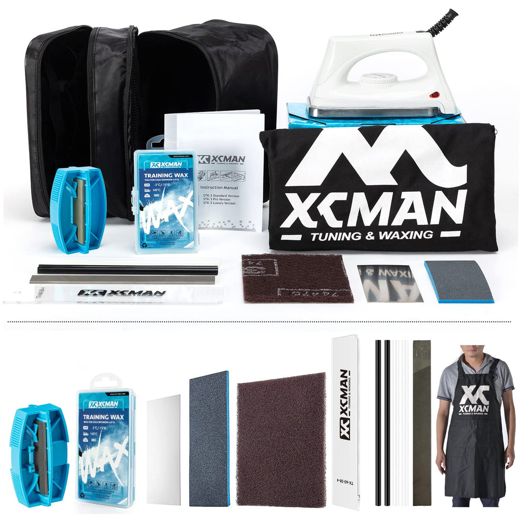 Xcman Complete Ski Snowboard Tuning And Waxing Kit With Waxing Iron,Universal Wax,Edge Tuner,Ptex For Tuning,Repair And Waxing