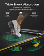UREVO Smart 2-in-1 Folding Treadmill, Compact Walking Pad with Safety Handle, Plug and Play, Dual LED Display, Workout APP, Walk