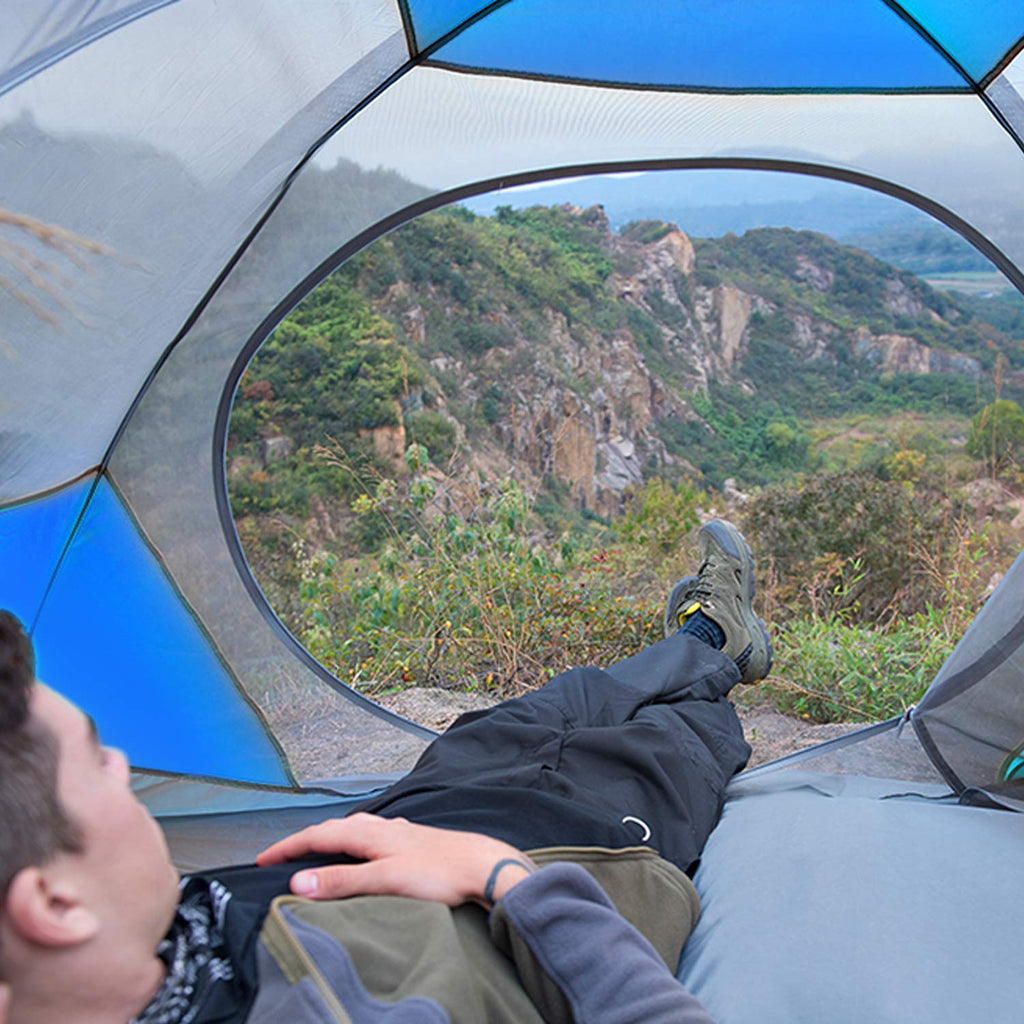 Bisinna 2/4 Person Camping Tent Lightweight Backpacking Tent Waterproof Windproof Two Doors Easy Setup Double Layer Outdoor Tent
