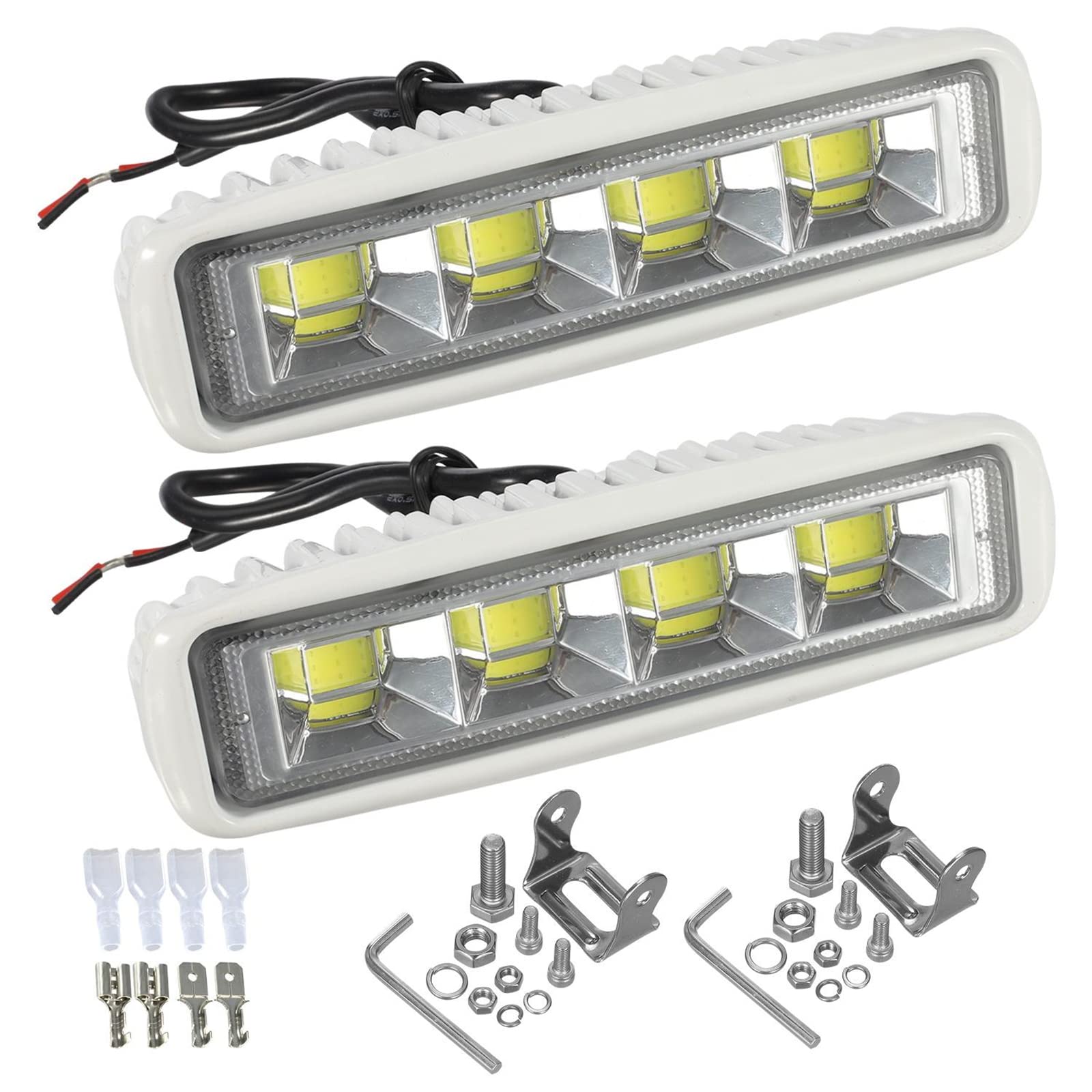 Partsam Waterproof Led Boat Lights White Beam 6.3 inch 36W IP67 Waterproof Deck Dock Marine Light 4000LMS 150Flood Light 12/24V 