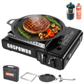 Propane or Butane Stove, Dual Fuel Propane Stove for Camping, 10,000 BTU Automatic Ignition Portable Gas Stove with Carrying Cas
