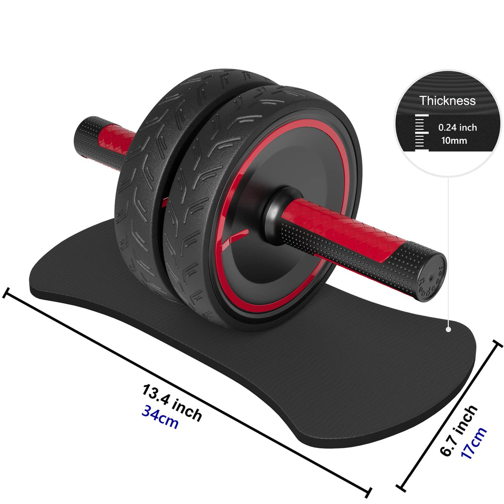 Readaeer Metal Handle Ab Roller Wheel With Knee Pad Abdominal Exercise For Home Gym Fitness Equipment