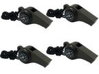 Meinvshe 4 Pack Emergency Survival Whistle, 3-In-1 Emergency Whistles With Compass And Thermometer, Loud Safety Whistle With Lan
