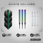 Red Dragon Razor Edge Spectron 18 Gram Softip Tungsten Darts With Flights And Stems