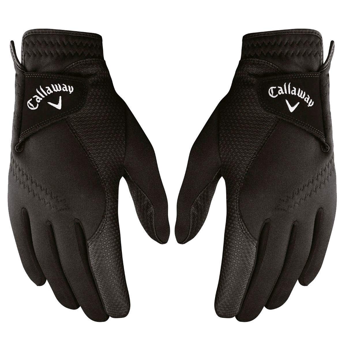 Callaway Golf Thermal Grip, Cold Weather Golf Gloves, Cadet Medium/Large, 1 Pair, (Left and Right), Black