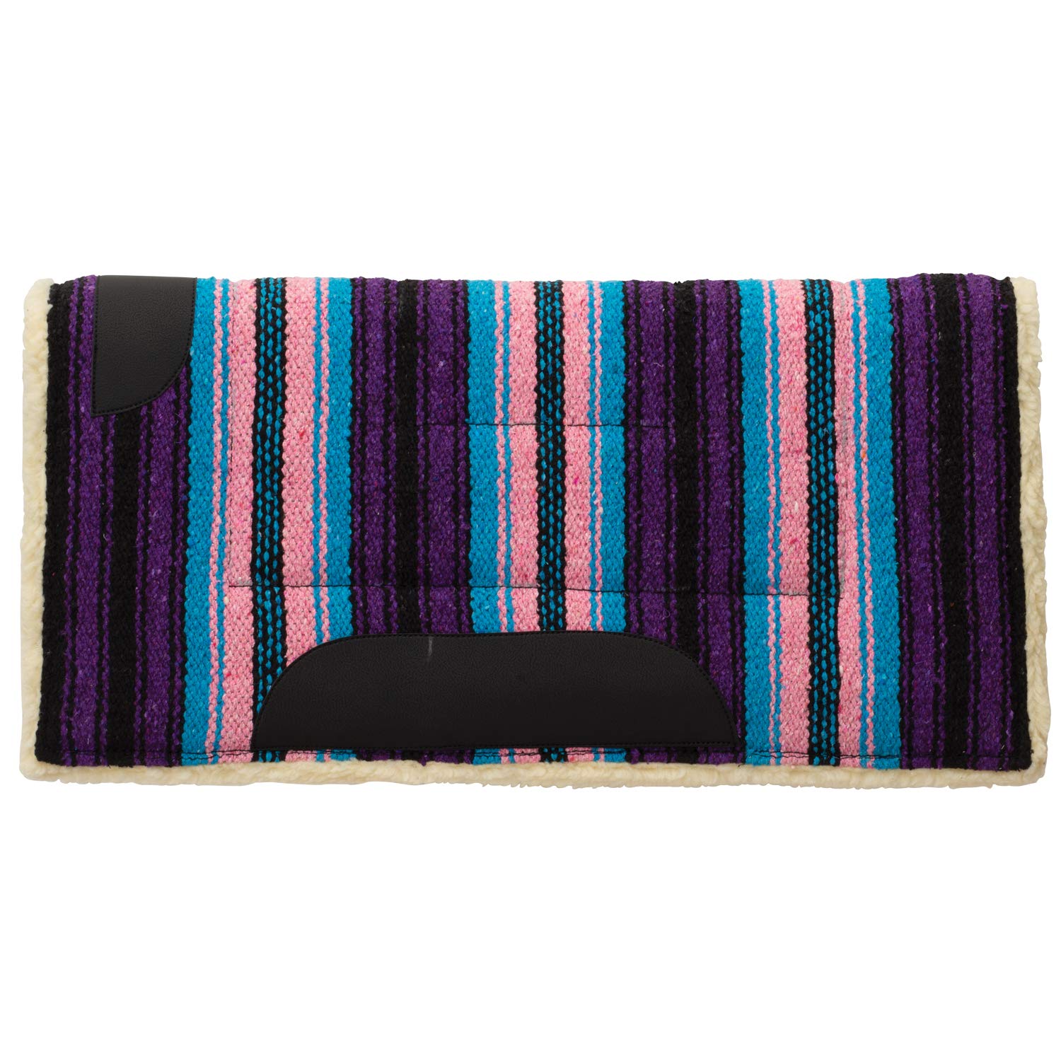 Pony Acrylic Saddle Pad, Straight, 22'' L X 22'' W, Pink/Purple Stripe