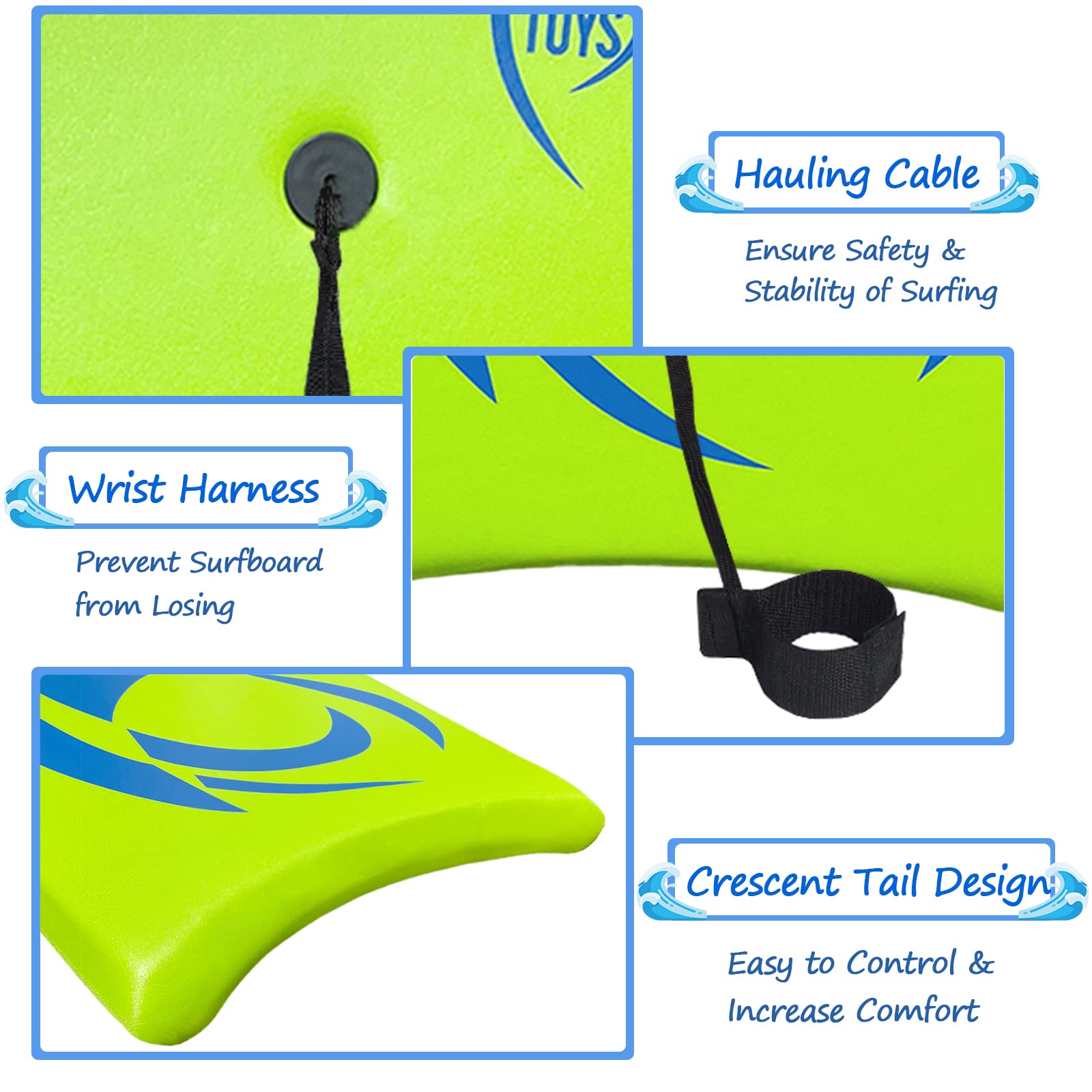 Bo-Toys Body Board Lightweight With Eps Core (Green, 41-Inch)