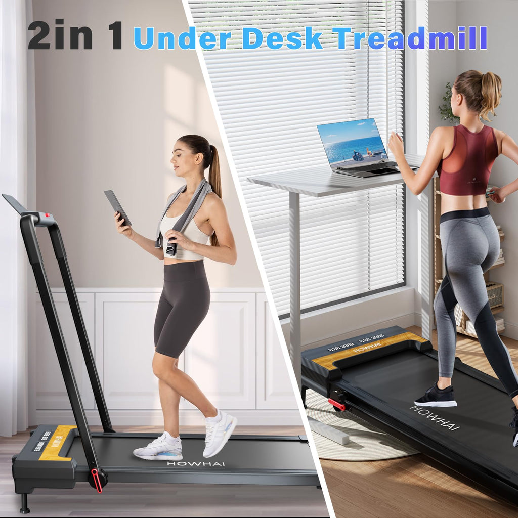 Howhai Treadmill With Auto Incline 9%, Walking Pad Treadmills For Home With 2.5Hp, Speed 7.6Mph Walking Pad With Handle Bar, Fol