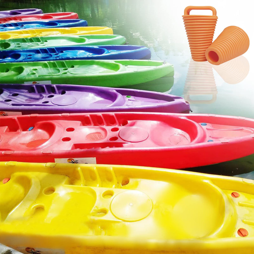 Canalhout 12 Pieces Kayak Scupper Plug Kit Tpe Scupper Plugs Drain Holes Stopper Bung With Handle (Coral-12 Pieces-Small)