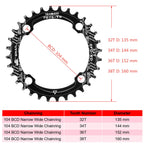 Boao Chainring 104 Bcd 32T 34T 36T 38T Narrow Wide Single Chain Ring With 4 Pieces Sprocket Bolts For Road Bikes, Mountain Bikes