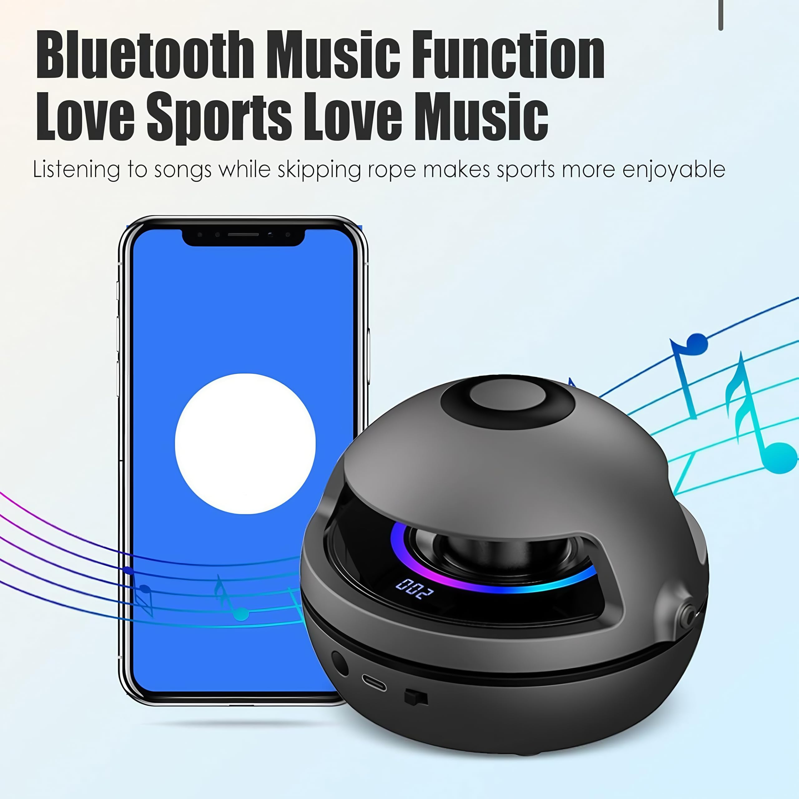 Smart Jump Rope Machine, Electric Music Jump Rope, Smart Counting Rope, 1-10 Speed Levels, Bluetooth Remote Control, Parent-Chil