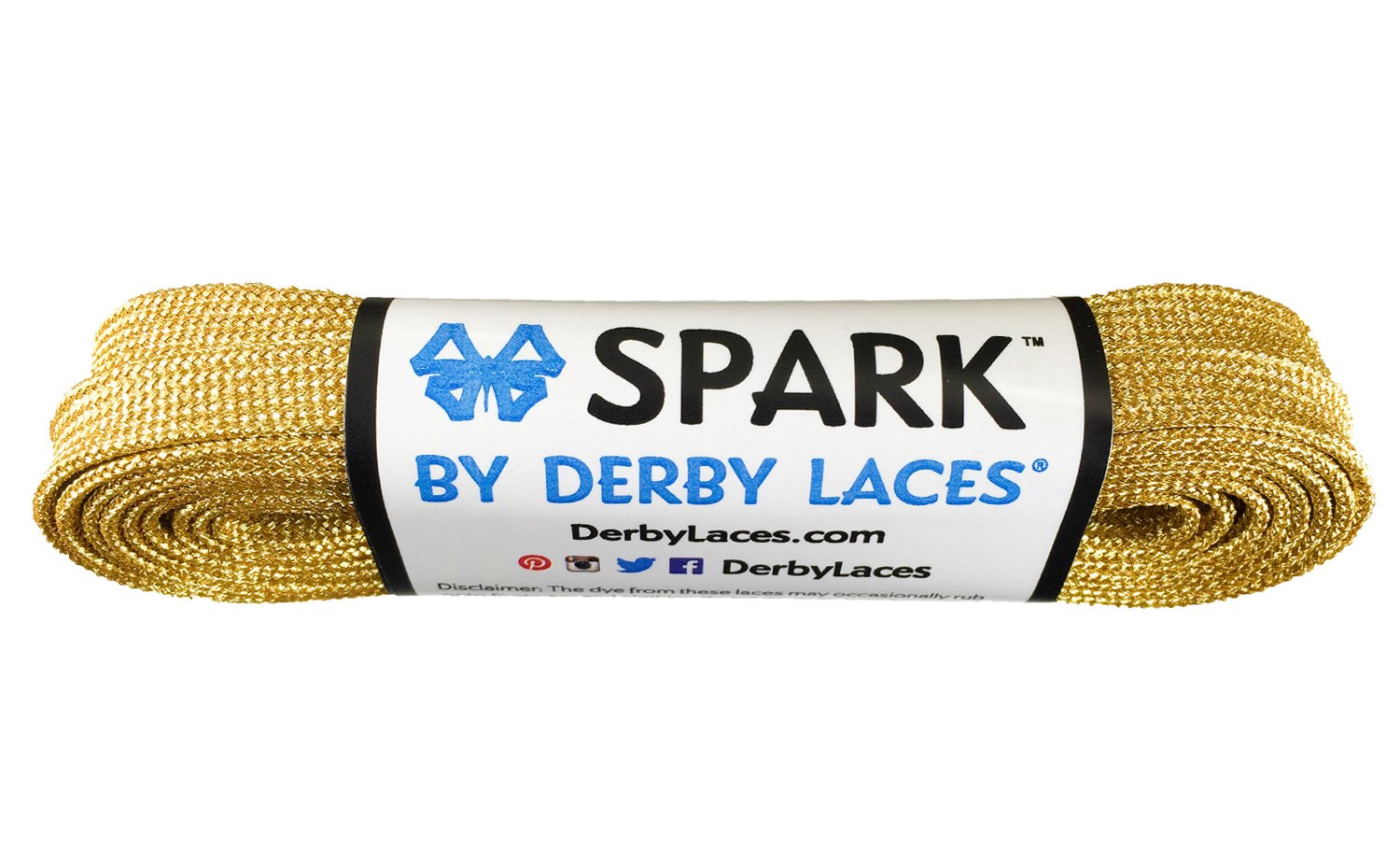 Derby Laces Gold Spark Shoelace for Shoes, Skates, Boots, Roller Derby, Hockey and Ice Skates (108 Inch / 274 cm)