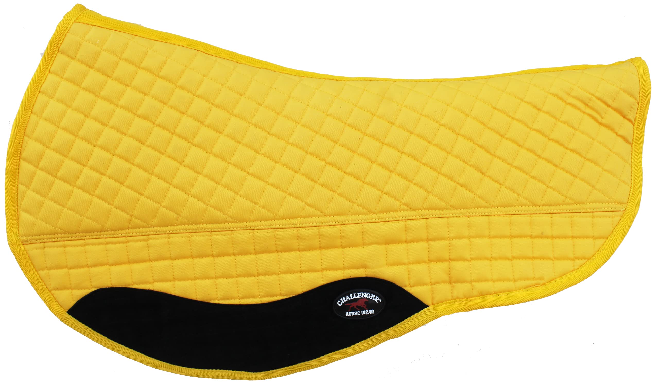 Challenger Horse Western 28''X30'' Fleece Lined Yellow Quilted Barrel Saddle Pad 39133
