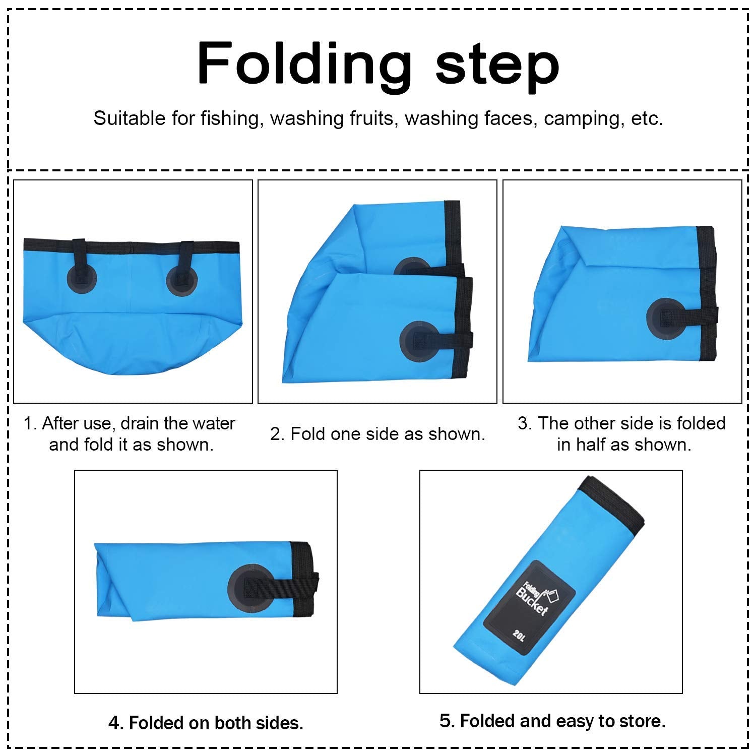 Ainaan Multifunctional Collapsible Portable Travel Outdoor Wash Basin Folding Bucket Water Storage Bag For Camping Hiking Travel