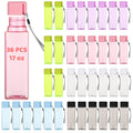 OMISTAR 36 PCS Water Bottles Bulk, 17 oz Colorful Plastic Water Bottles, Reusable Leak Proof Portable Water Bottle With Handle S