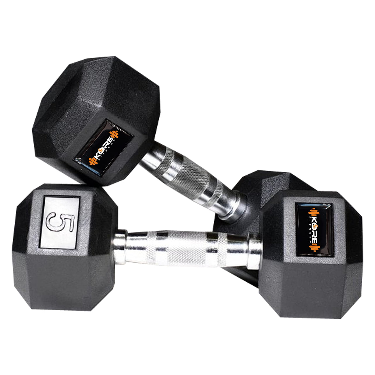 Kore Rubber DmHexa5KgCombo16 Dumbbells Kits, Black