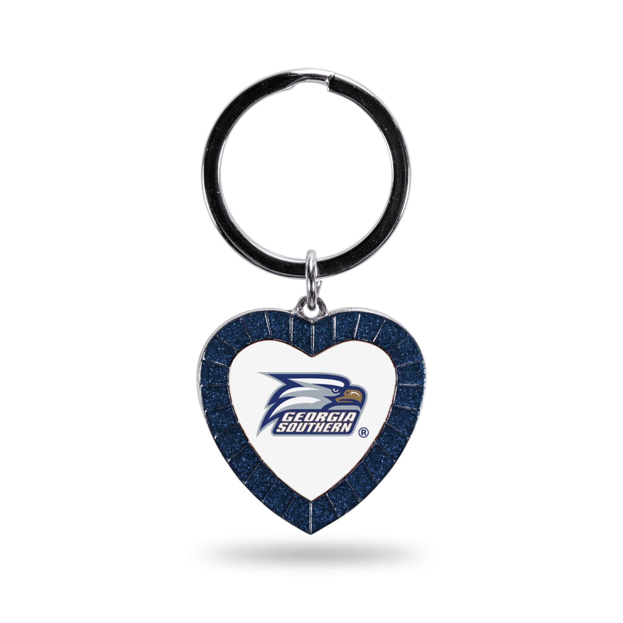Rico Industries Ncaa Georgia Southern Eagles Ncaa Rhinestone Heart Colored Keychain, Navy, 3-Inches In Length
