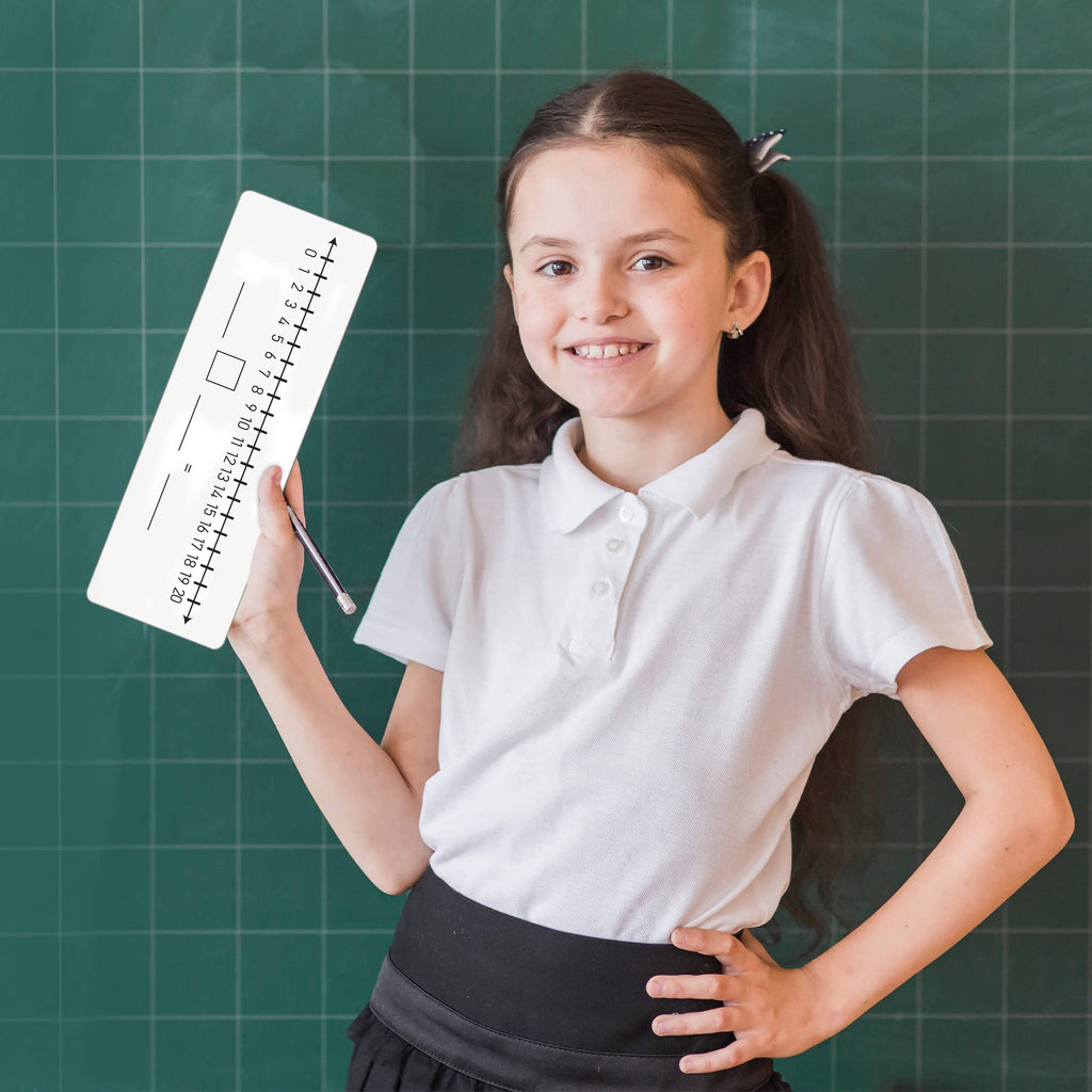 2 Pack Dry Erase Number Line Board 4Ax12A Inch Lapboard Double Sided White Board Featuring 0-10 Number Line On One Side 0-20 On