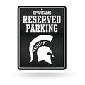 Rico Industries NCAA Michigan State Spartans Metal Parking Sign 8.5 x 11 Carbon Fiber Metal Parking Sign - Great for Man Cave, B