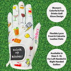Giggle Golf Women'S Golf Glove (X-Large, Worn On Right Hand, Drink Up Bitches!)