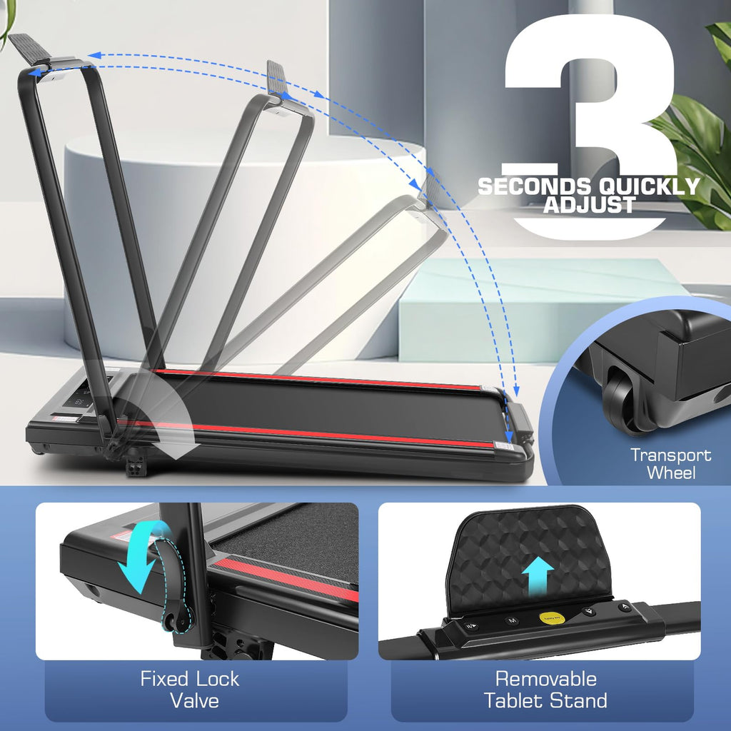 Ancheer Folding Treadmill With Incline, 2.5Hp Under Desk Treadmill For Home, 300Lbs Low Noise Walking Pad With Remote Control An