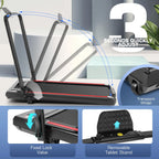 Under Desk Treadmill With Incline, 300Lbs Walking Pad With Handle Bar & Remote Control, 2.5Hp Folding For Home/Office, Installat