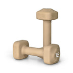 Tone Fitness 12 lb Neoprene Dumbbell Pair for Home Workouts - Non-Slip Design - Beige