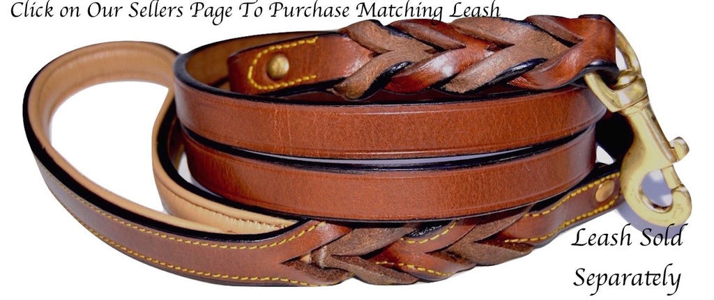 Soft Touch Collars Padded Leather Dog Collar, Brown Medium, Genuine Real Leather, Great For Male Or Female Dogs, 20'' Inches Lon