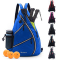 Zoea Pickleball Bag, Sport Pickleball Sling Bag For Women Man, Adjustable Pickleball Backpack With Water Bottle Holder, Fits 4 P