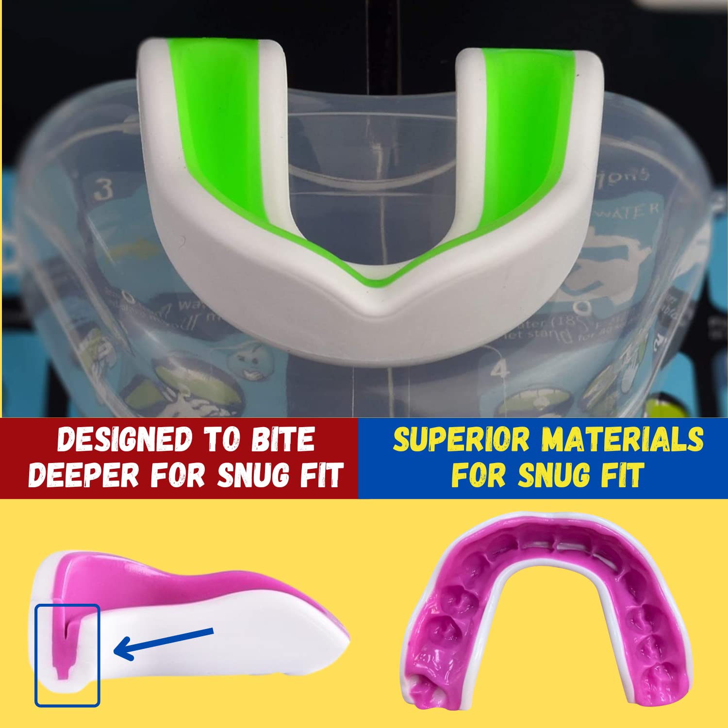 Oral Mart White/Green Youth Mouth Guard For Kids - Youth Mouthguard For Karate, Flag Football, Martial Arts, Taekwondo, Boxing,