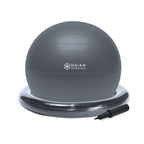 Gaiam Essentials Balance Ball & Base Kit, 65Cm Yoga Ball Chair, Exercise Ball With Inflatable Ring Base For Home Or Office Desk,