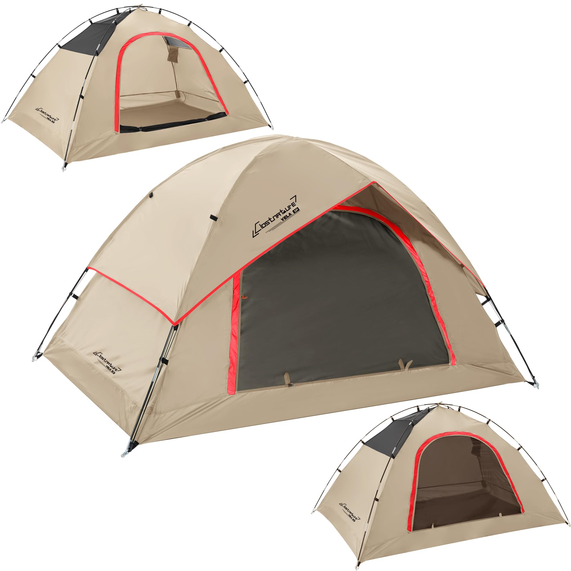 Vela Camping Tent For 2 Person, 4 Person, 6 Person - Waterproof Two Person Tents For Camping, Small Easy Up Tent For Family, Out