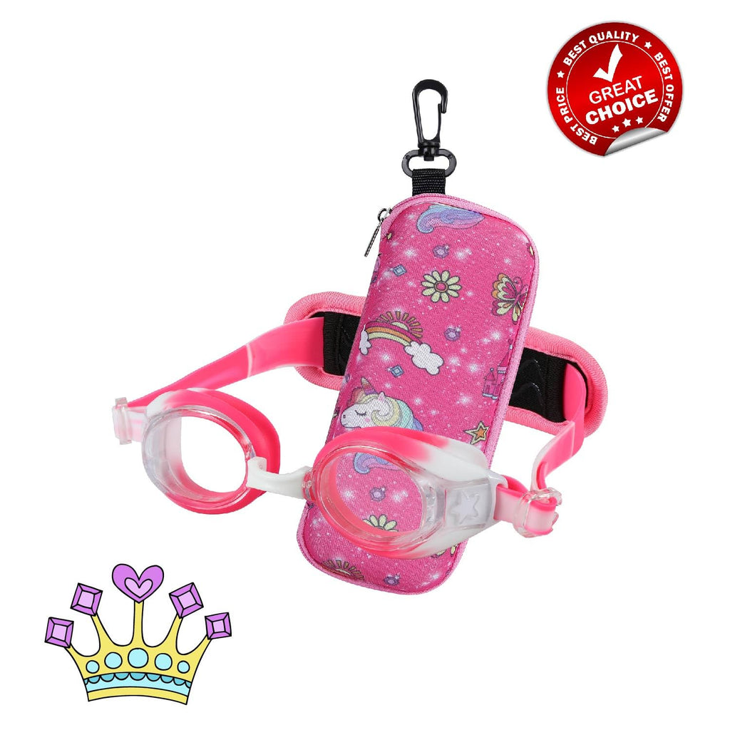 RUIGAO Kids Swim Goggles Age 2-6, Toddler Goggles No Hair Pull,UV Protection/Anti Fog/Padded HeadBand (1PK Extra - Pink Princess