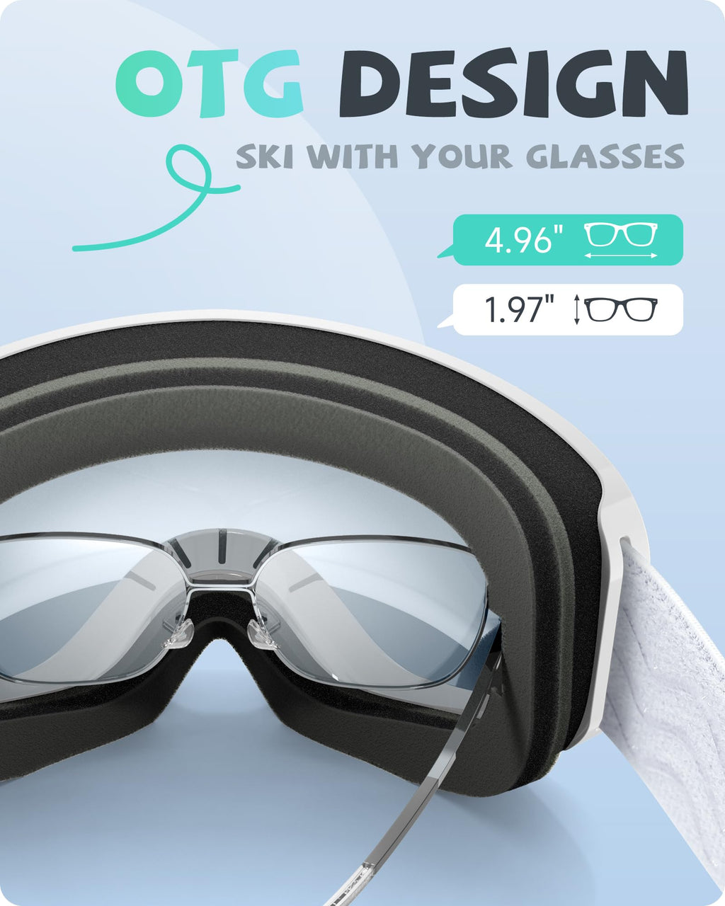 Rioroo Kids Ski Goggles, Toddler Ski Goggles Snowboard Goggles For Boys Girls Aged 3-14, 100% Uv Protection Otg Ski Goggles