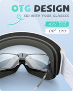 Rioroo Kids Ski Goggles, Toddler Ski Goggles Snowboard Goggles For Boys Girls Aged 3-14, 100% Uv Protection Otg Ski Goggles