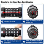 Ndakter Bike Chain Lock, 5 Digit Combination Heavy Duty Anti Theft Bicycle Chain Lock, Security Resettable Bike Locks For Bike,