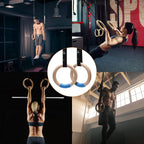 Pacearth Gymnastics Rings, Olympic Exercise Rings With Adjustable Cam Buckle 14.76Ft Long Straps With Scale Exercise Rings Non-S