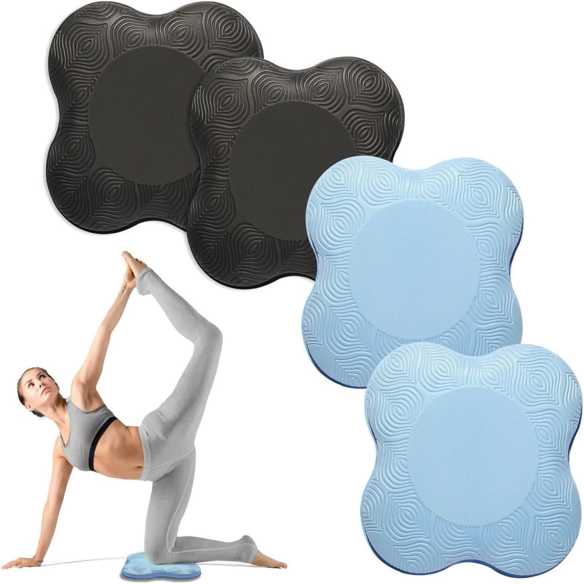 MBKHFLL 4PCS yoga knee pads, yoga anti slip pads, Pilates support pads, designed to protect the balance of male and female knees