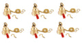 Uapan Brass Gold Wall Hanging Bell With Chain And Hanging Hook For Home Mandir Temple Decorative I Puja Room (2.5 Inch Pack Of 6