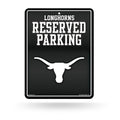 Rico Industries NCAA Texas Longhorns Metal Parking Sign 8.5 x 11 Carbon Fiber Metal Parking Sign - Great for Man Cave, Bed Room,