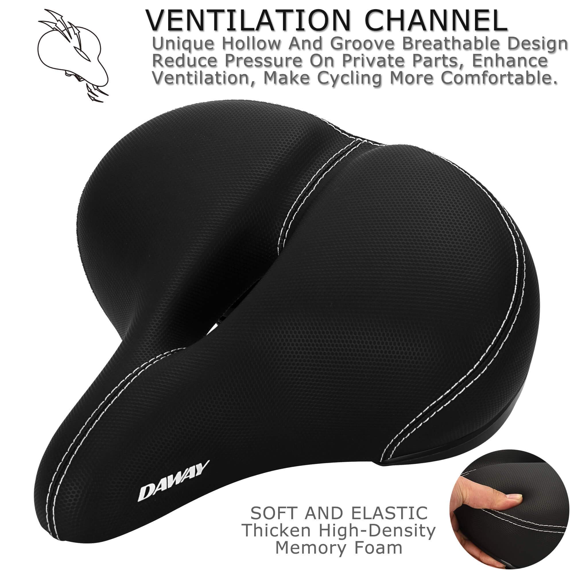 Daway Most Comfortable Bike Seat - C30 Oversized Extra Wide Exercise Bicycle Saddle, Universal Fit For Peloton, Road, Stationary
