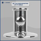 Five Oceans Boat Flag Pole Socket, Flag Pole Holder With Knob, Top Mount, Marine Grade Heavy Duty Stainless Steel, Fits 3/4 Inch