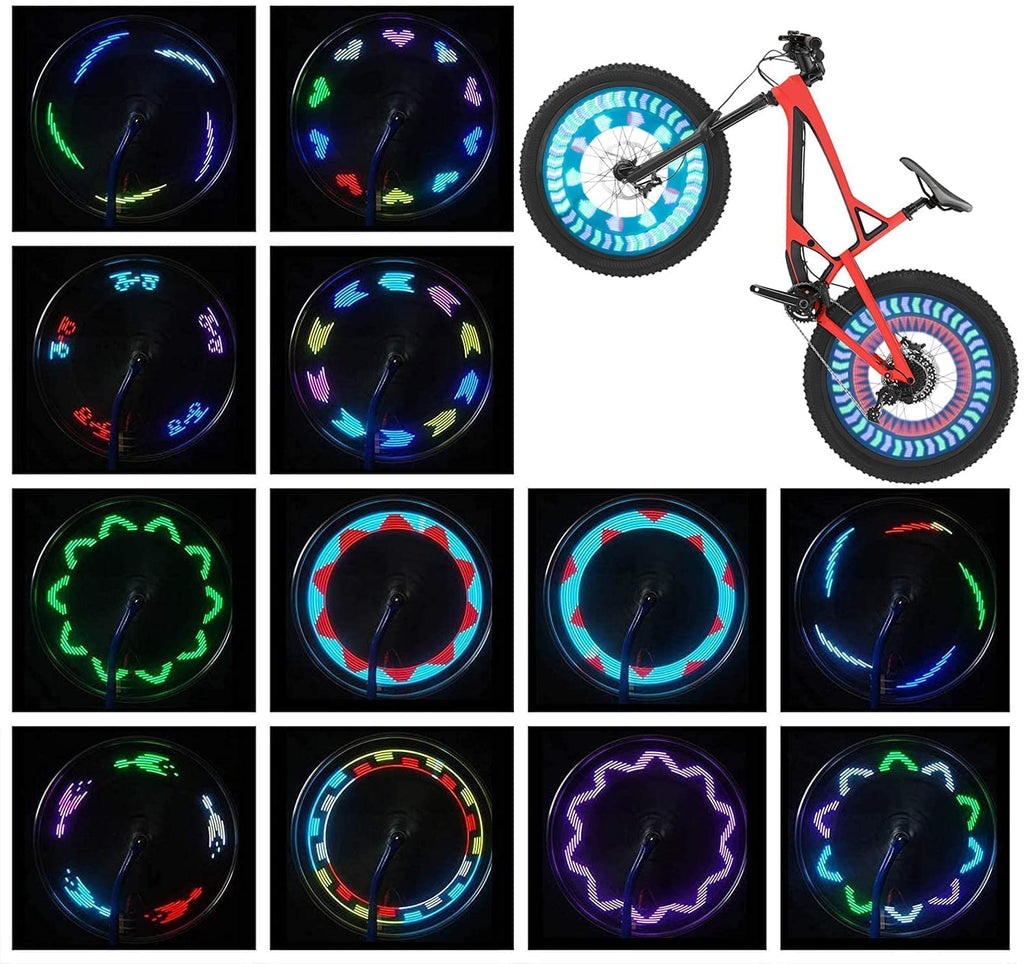Bike Wheel Lights (2 Tire Pack) - Waterproof Led Bicycle Spoke Lights Safety Tire Lights - Great Gift For Kids Adults - 30 Diffe