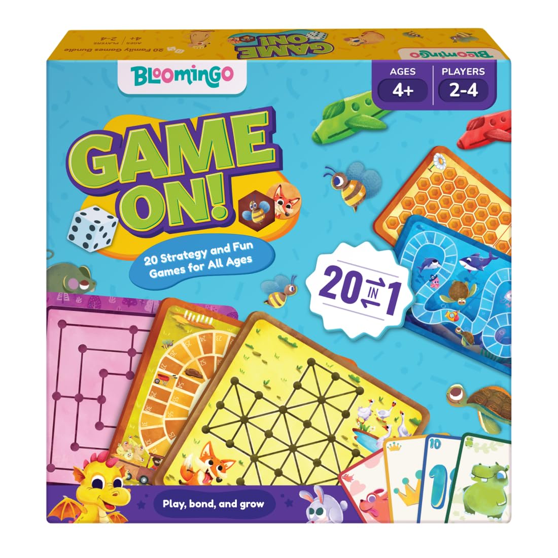 Bloomingo Board And Card Game  Game On! 20 In 1 Board Game  Ludo, Chess, Checkers And More  Educational Learning Toys For Fin