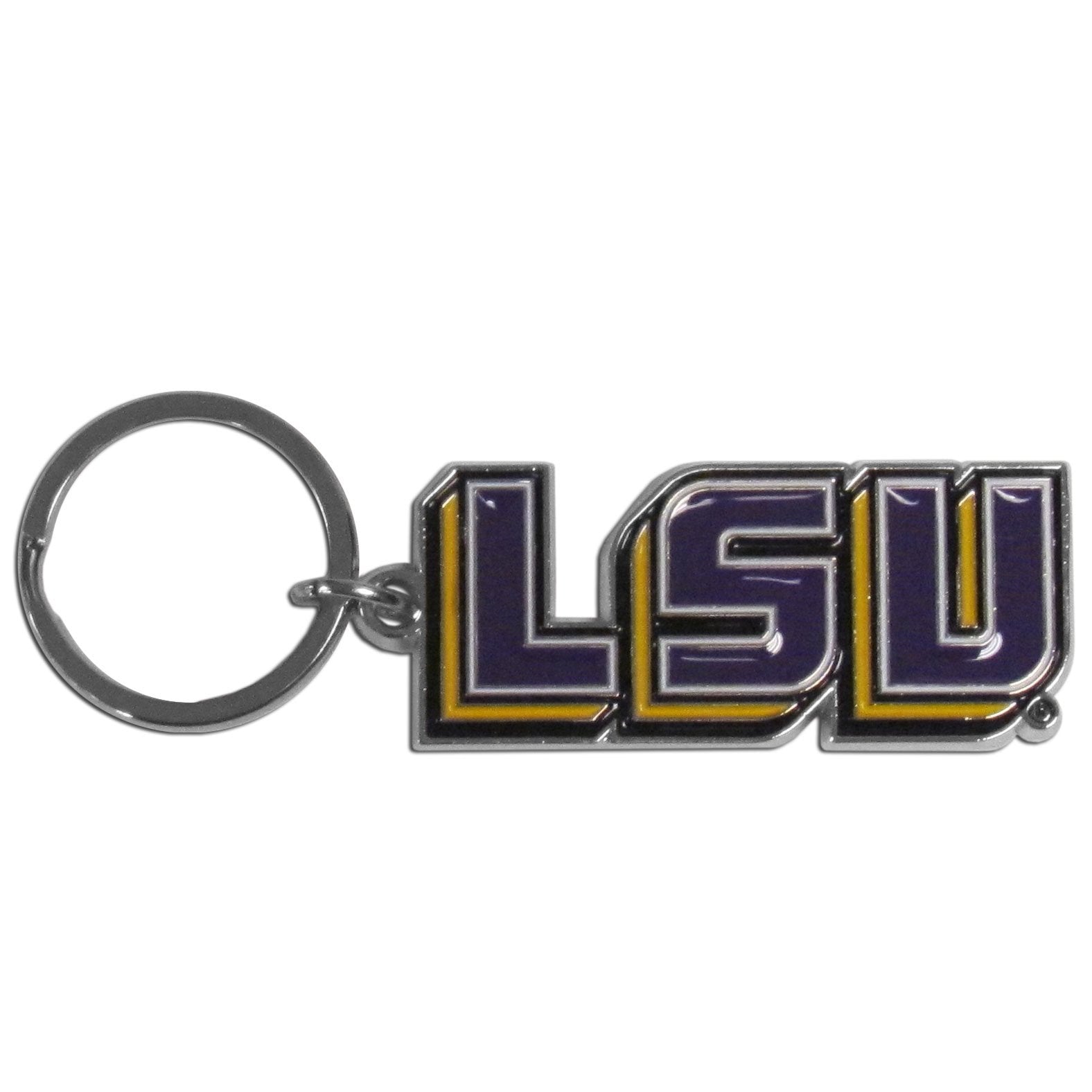 Ncaa Siskiyou Sports Fan Shop Lsu Tigers Chrome & Enameled Key Chain One Size Team Colors