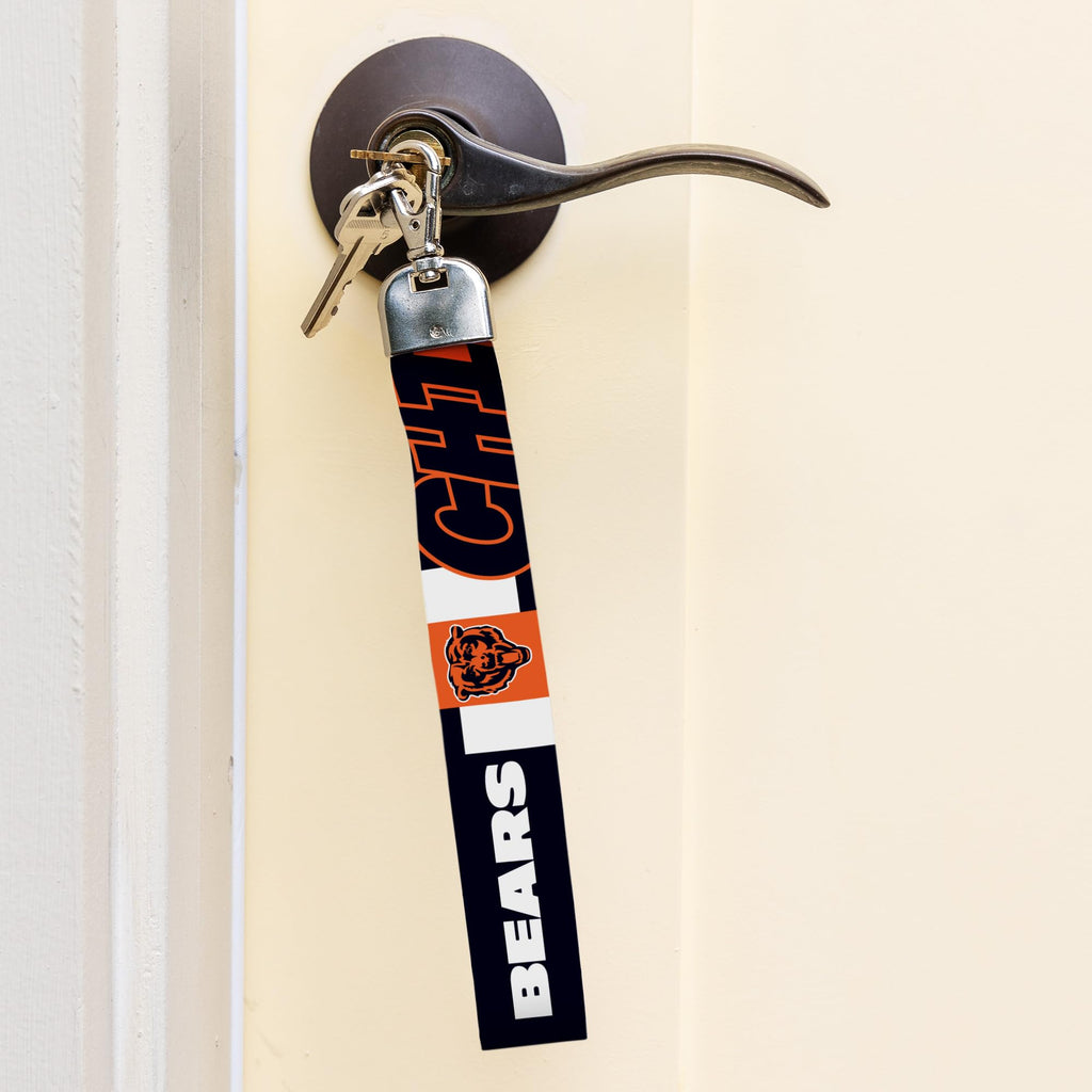 Rico Industries Nfl Football Chicago Bears Standard Wrist Lanyard Key Chain, Cute Wristlet Strap Keychain Holder For Women Men C