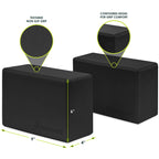Prosourcefit Foam Yoga Blocks Set Of 2, High Density Eva Yoga Bricks, Sturdy Yoga Prop Large Size 4X 6 X 9 (Black) (Ps-2403-Bloc