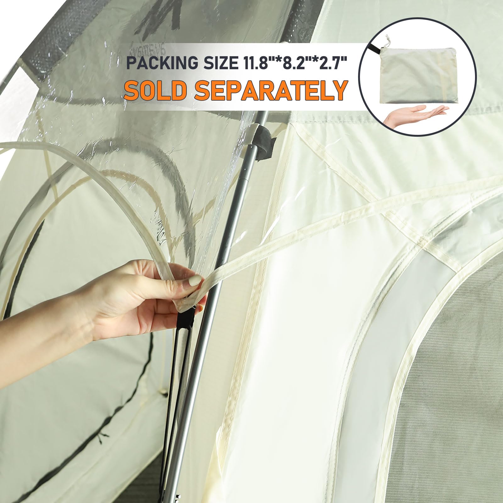 Transparent Rainfly Replacement For Ayamaya Screen Tent, To Make A Bubble Tent Weather Proof Pod - You Can Enjoy The Rainy Days!