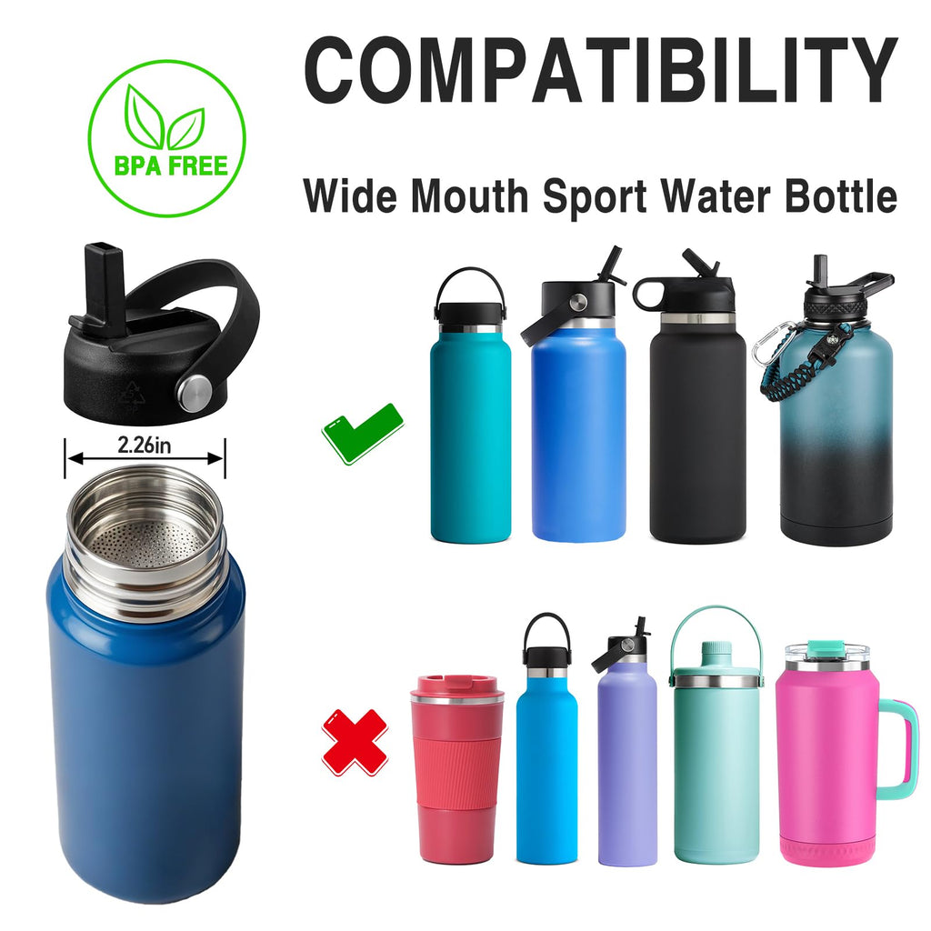 Llcjyycy Straw Lid For Hydroflask,Lids With Straw For Hydro Flask Wide Mouth 20 32 40 Oz,Cap For Hydro Flask Straw Lid Replaceme