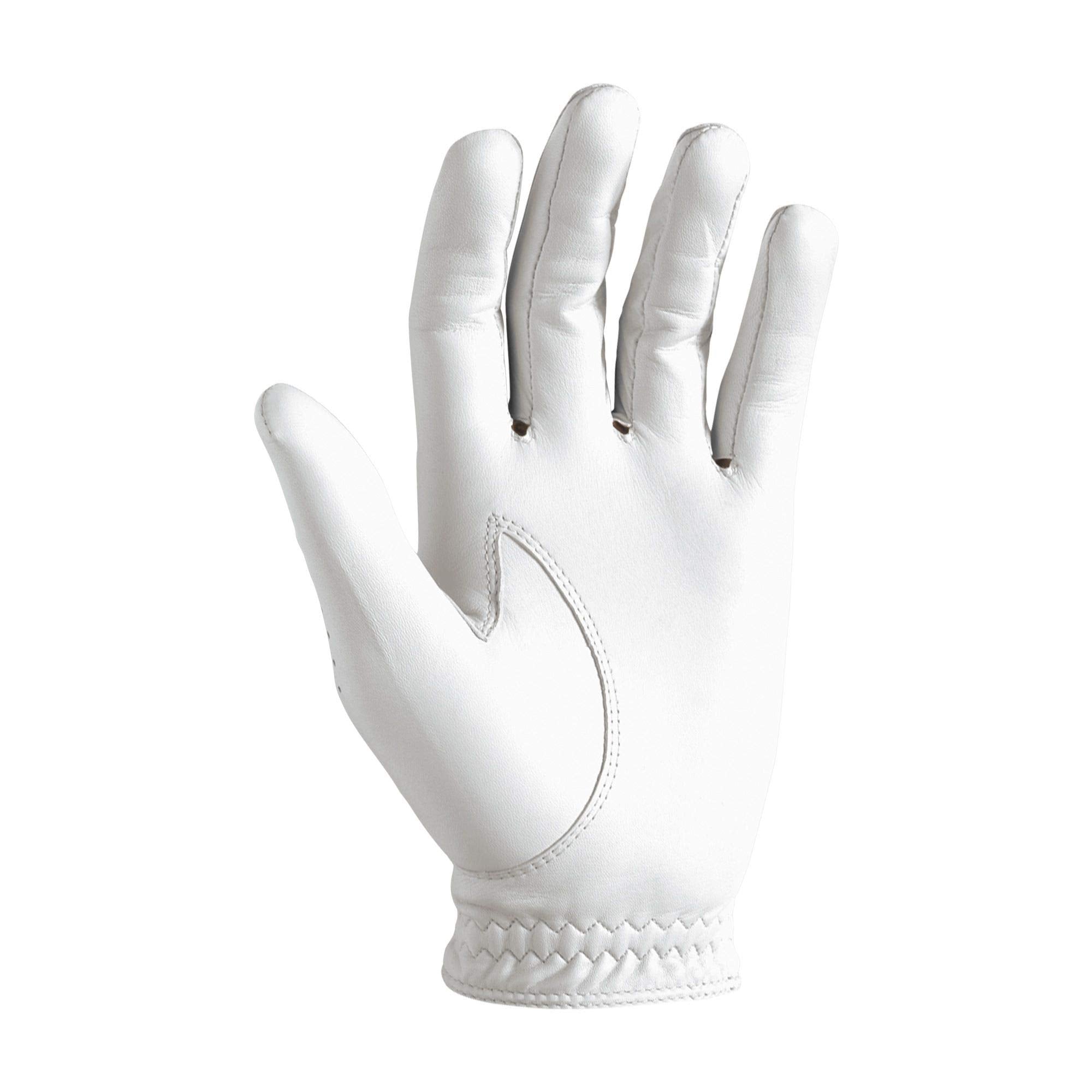 Footjoy Mens Pure Touch Limited Golf Gloves White Large, Worn On Left Hand